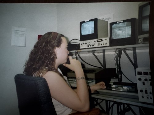 Shane in the editing bay at 17 working on the documentary