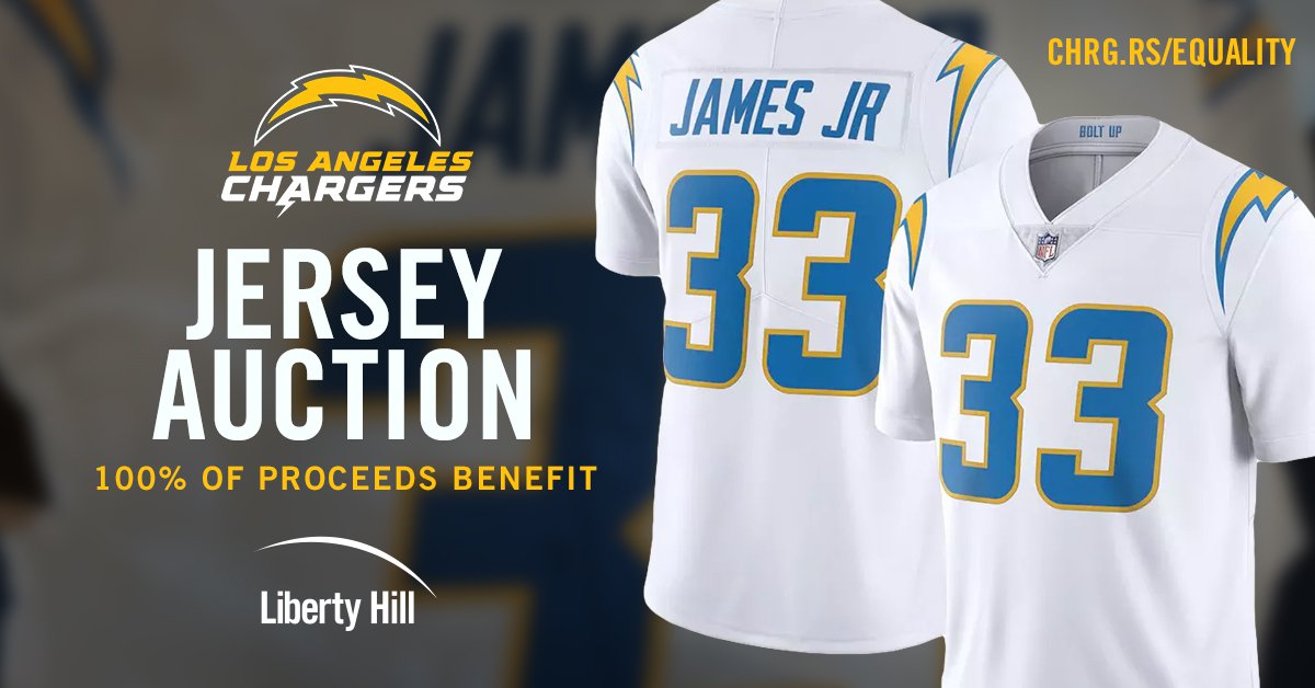 Chargers Game-Worn Jerseys Now Available For Auction with 100% Proceeds  Benefitting Liberty Hill